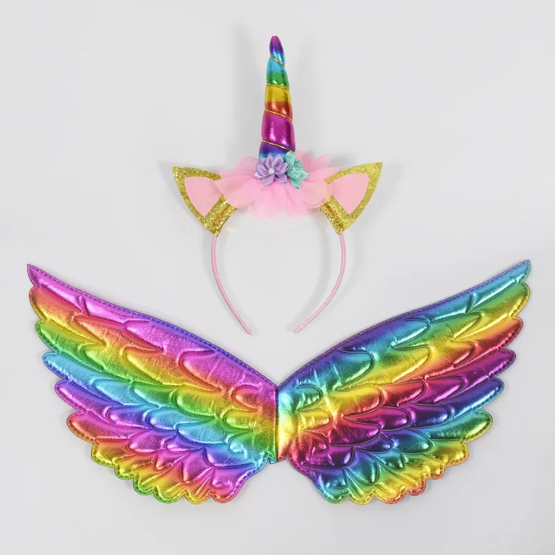 Unicorn Headband Fairy Angel Wings Set