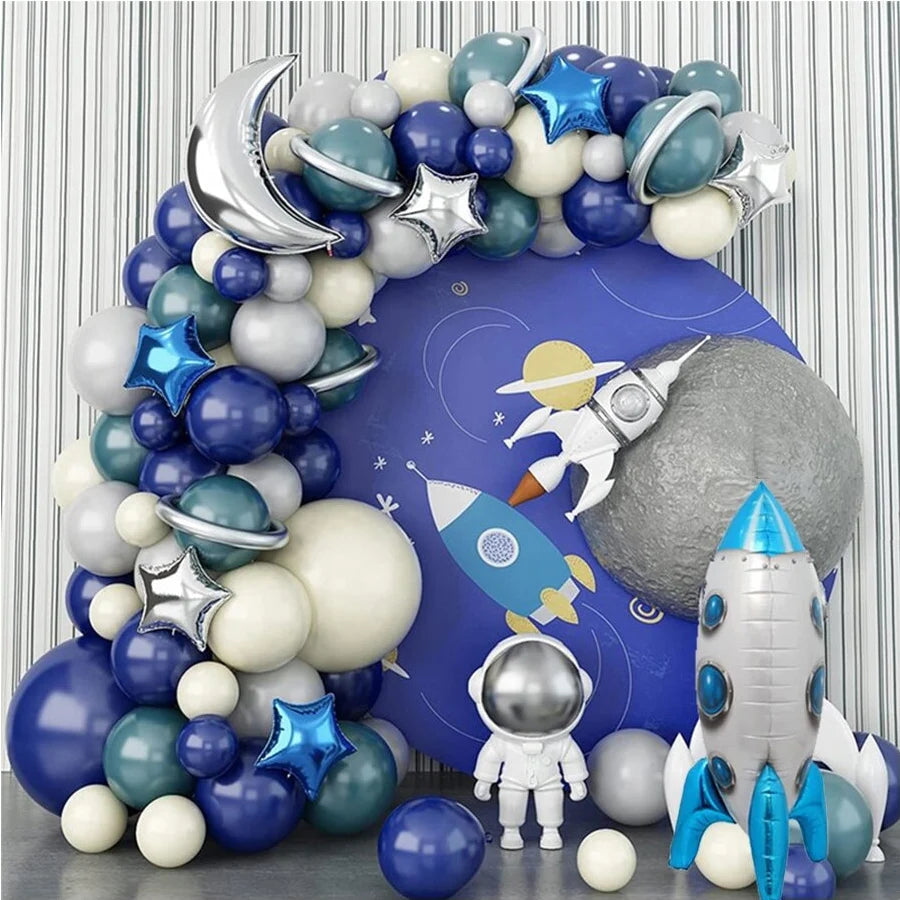 Rocket Outer Space Theme Latex Balloon Garland