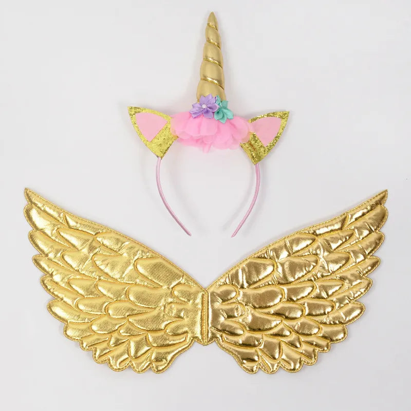 Unicorn Headband Fairy Angel Wings Set