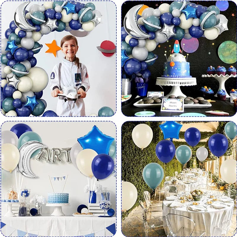 Rocket Outer Space Theme Latex Balloon Garland